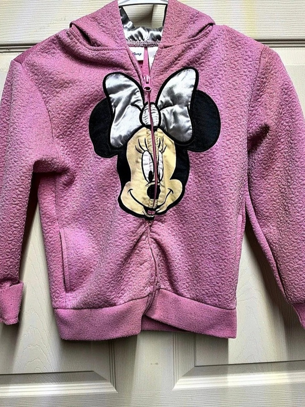 Disney Minnie Mouse Pink Hoodie Size 6X Like New